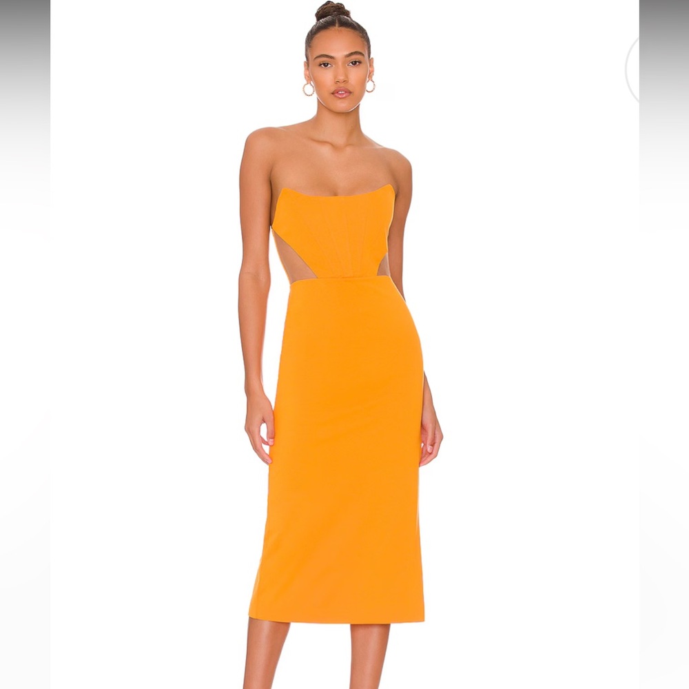 NBD Leighton midi dress-orange